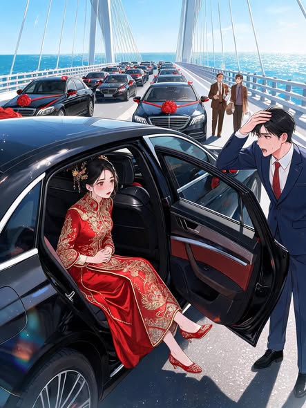 Váy cưới đánh rơi trên cầu